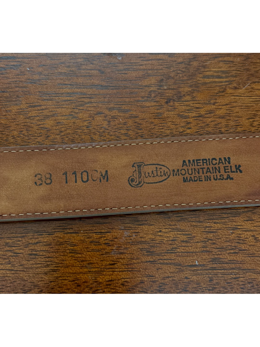 Justin Belt Tan Leather with Brass Buckle Women's/Man's Size 38 - Picture 8 of 8